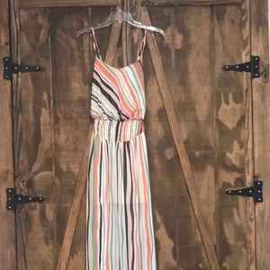 Multi-colored striped maxi
